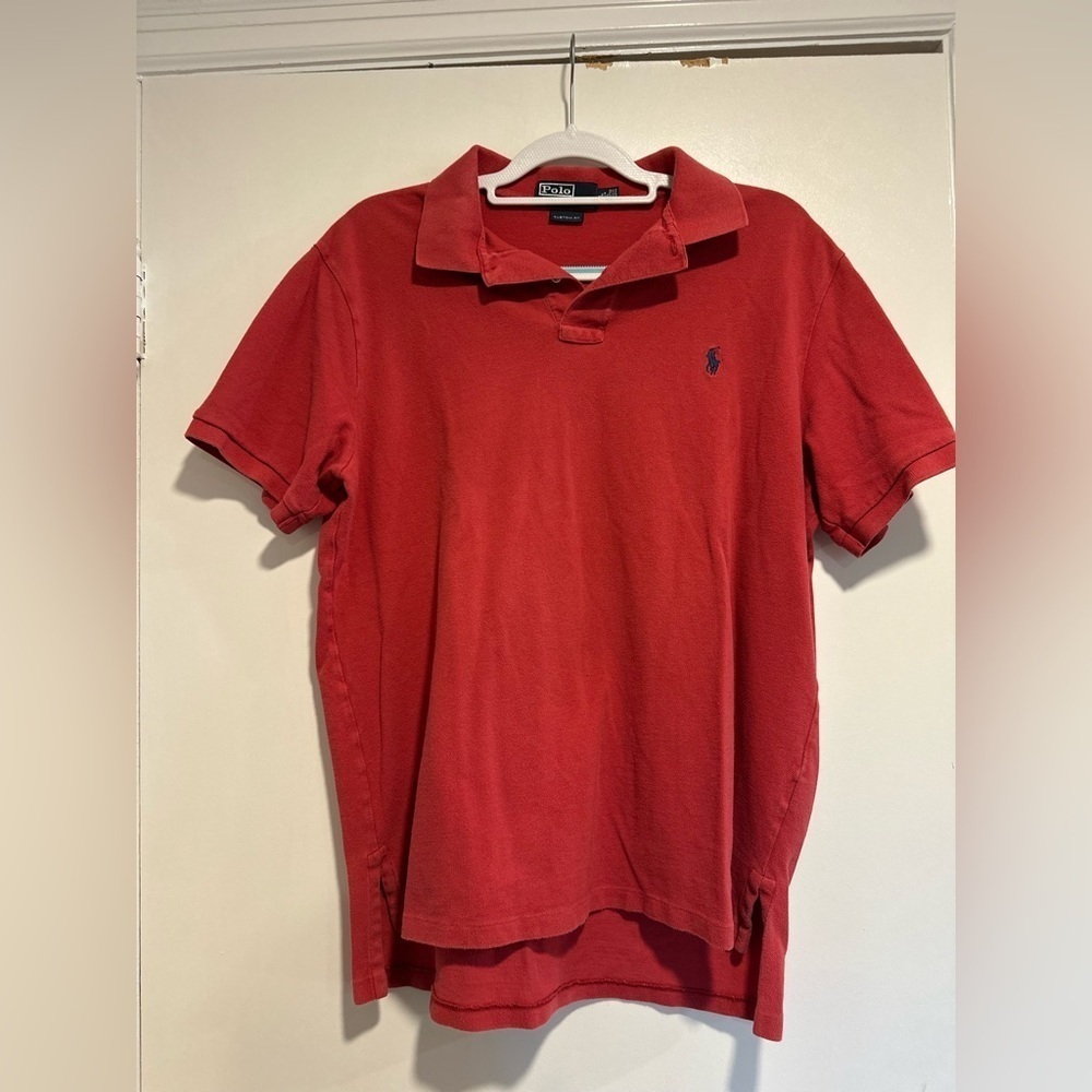 VTG 90s Polo Ralph Lauren Mens Sz: XL Dusty Red Custom Fit Short Sleeve Polo Tee